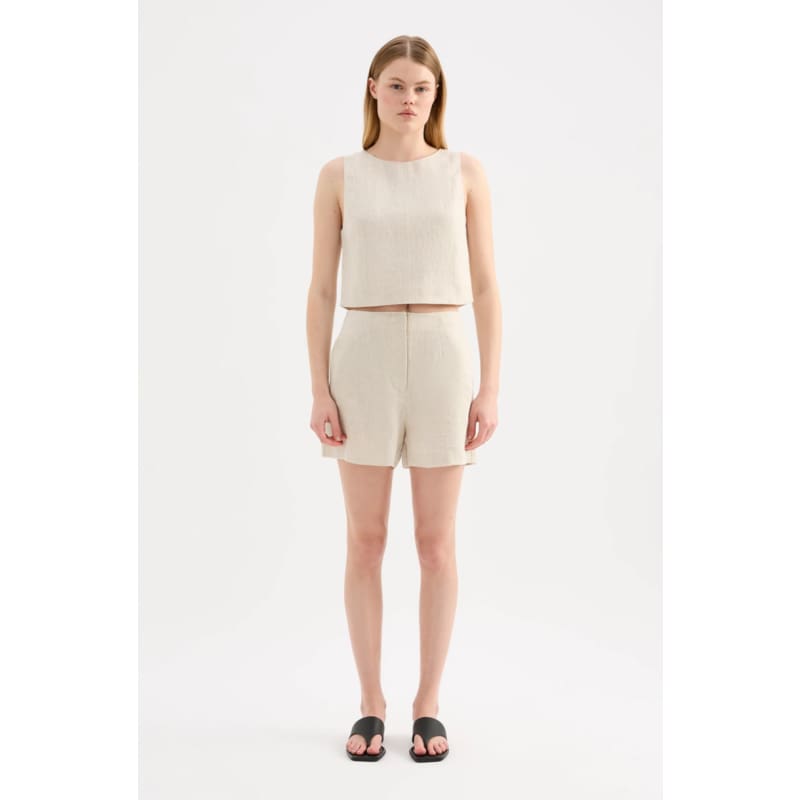 Marli Linen Top | Natural - Tops