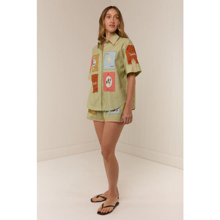 Maya Shirt | Maya Tile - Tops