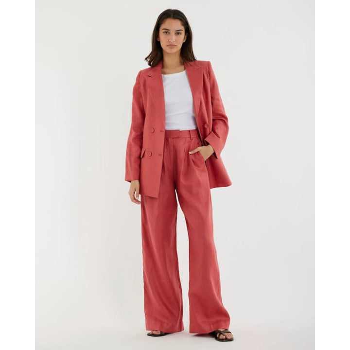 Mia Double Breasted Tie Blazer - Jackets