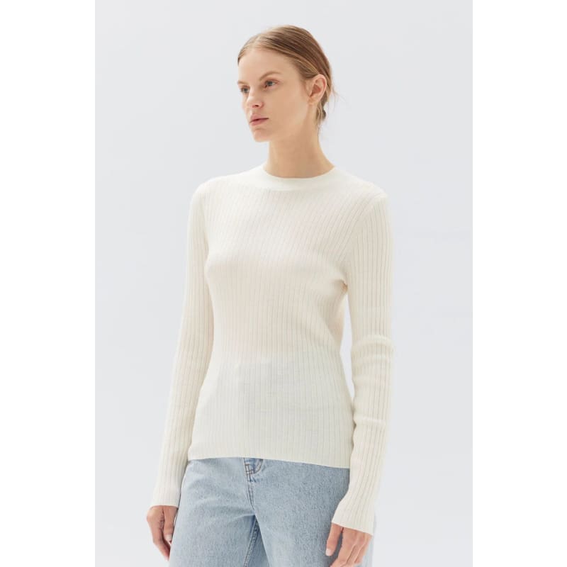 Mia Long Sleeve Knit | Cream - Tops