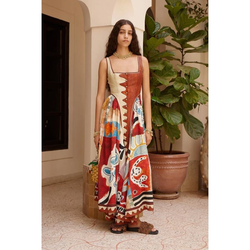 Michelle Square Neck Midi Dress - Dress