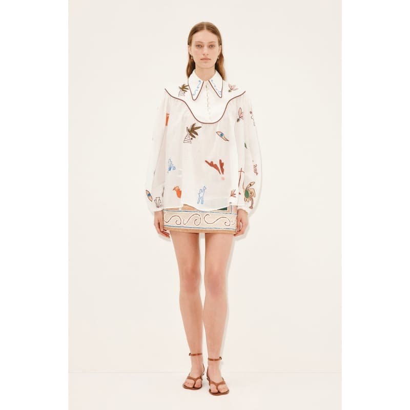Mina Embroidered Blouse - Tops