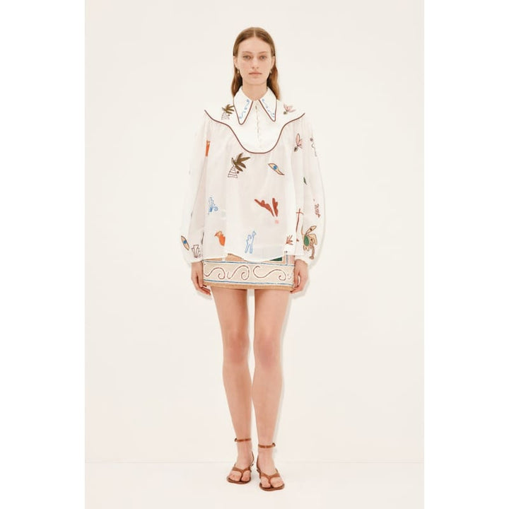 Mina Embroidered Blouse - Tops