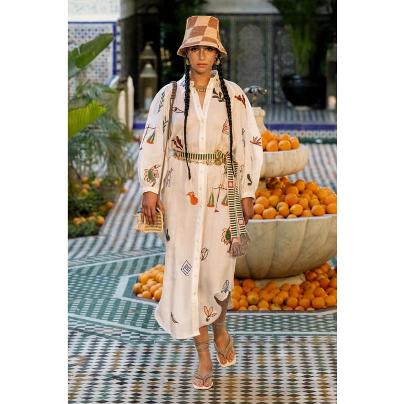 Mina Embroidered Shirt Dress - Dress