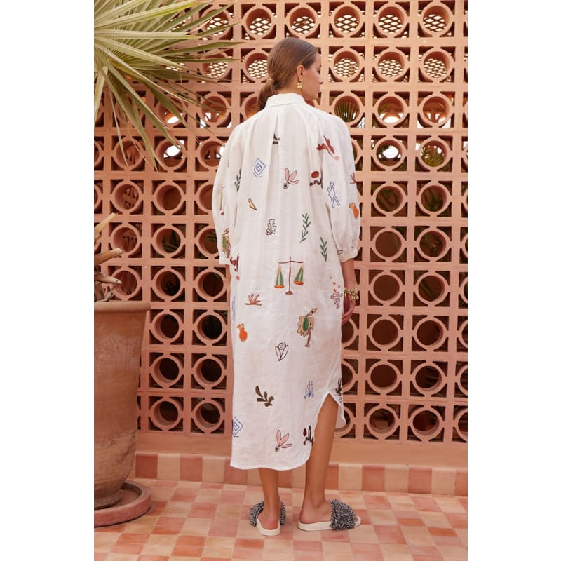 Mina Embroidered Shirt Dress - Dress