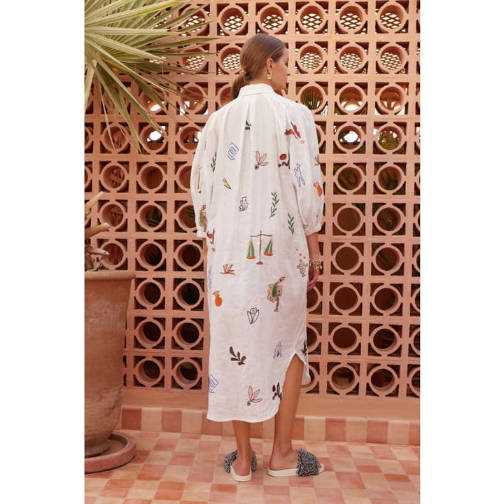 Mina Embroidered Shirt Dress - Dress