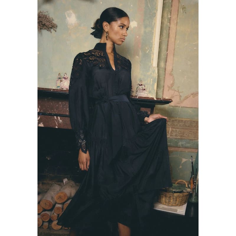 Mirador Cotton Silk Maxi Dress | Night Sky - Dress