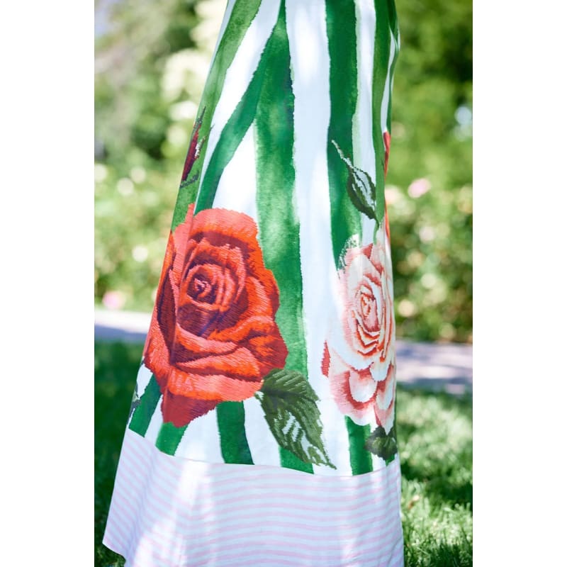 Molly Dress | Leaf Rose Stripe - Dress