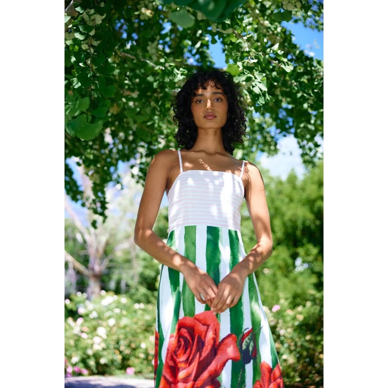 Molly Dress | Leaf Rose Stripe - Dress