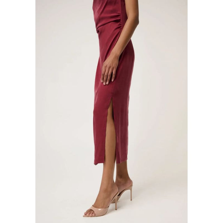 Monique Draped Neck Dress | Ruby - Dress