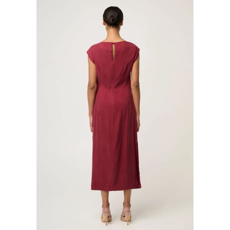 Monique Draped Neck Dress | Ruby - Dress