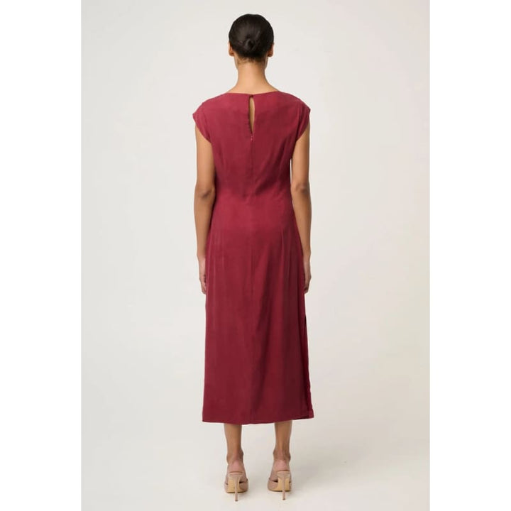 Monique Draped Neck Dress | Ruby - Dress