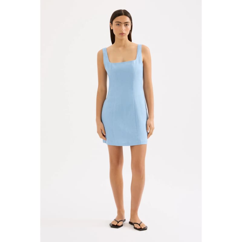 Monroe Linen Mini Dress | Sky - Dress