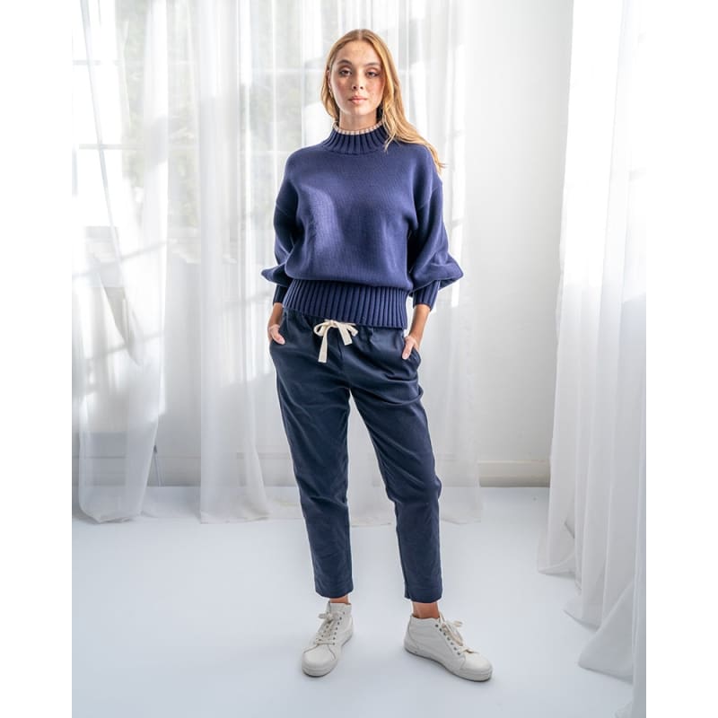 Montilla Knit | Navy Taupe - Tops