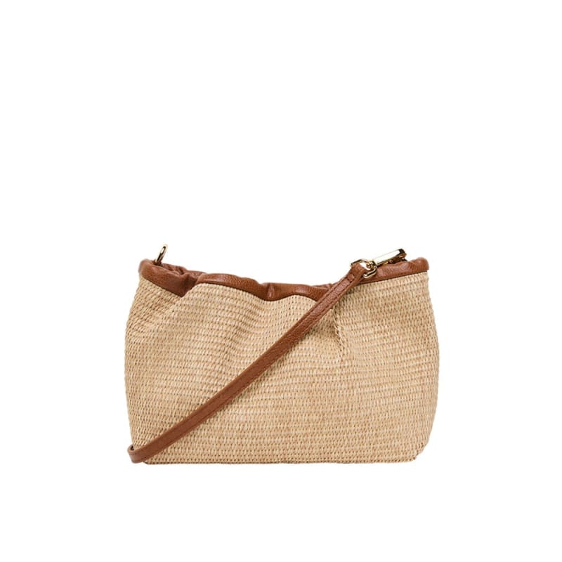 Monty Crossbody | Tan Pebble with Natural Weave - Accessories