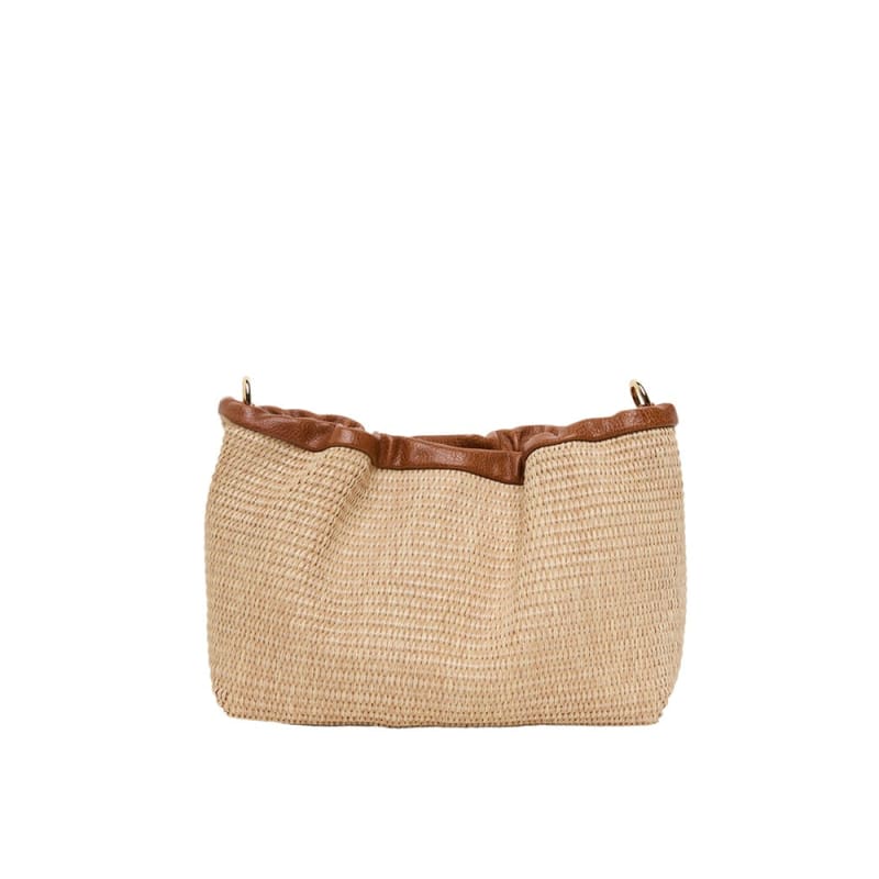 Monty Crossbody | Tan Pebble with Natural Weave - Accessories