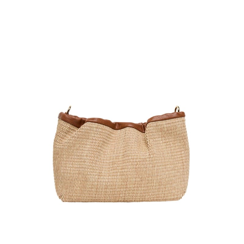 Monty Crossbody | Tan Pebble with Natural Weave - Accessories