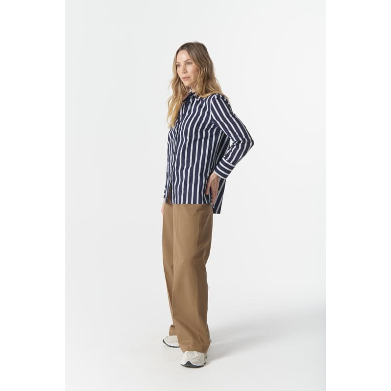 Most Wanted Striped Shirt | Bright Navy & White C1448 - Tops