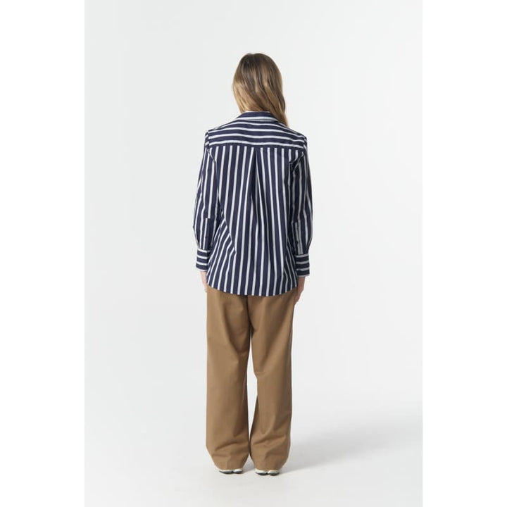 Most Wanted Striped Shirt | Bright Navy & White C1448 - Tops