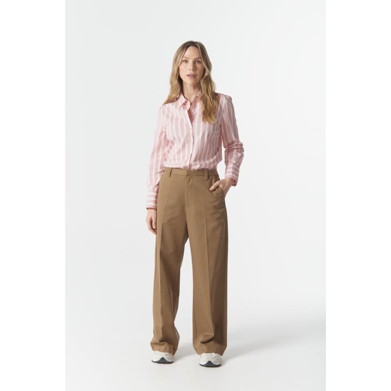 Most Wanted Striped Shirt C1448 | Pink A Boo & White - Tops