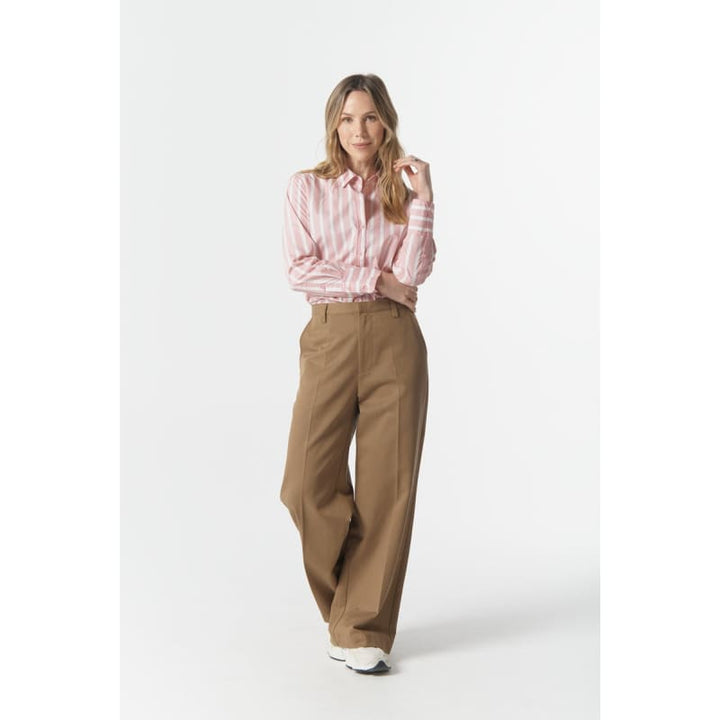 Most Wanted Striped Shirt C1448 | Pink A Boo & White - Tops