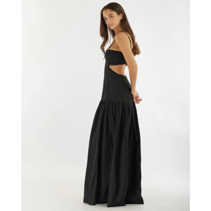 Nathalie Linen Maxi Dress | Black - Dress