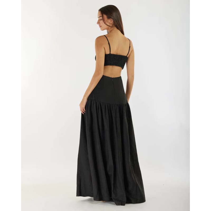 Nathalie Linen Maxi Dress | Black - Dress