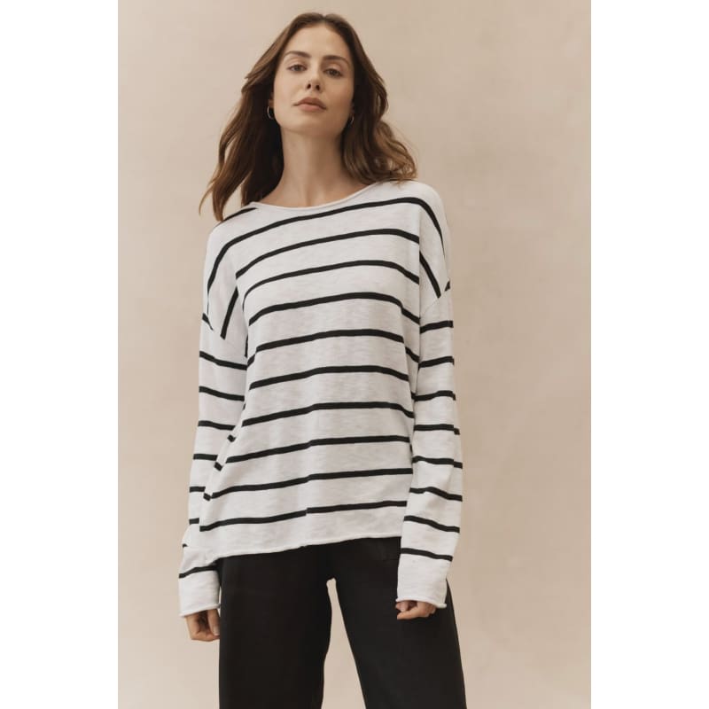 Nellie Stripe Top | Black & White - Tops