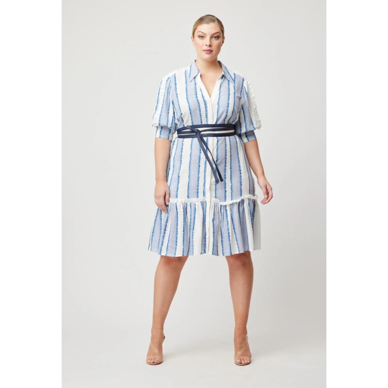 Nerano Linen Viscose Dress | Sorrento Stripe - Dress