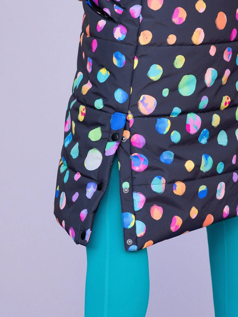 Night Polka Longline Hooded Puffer Jacket