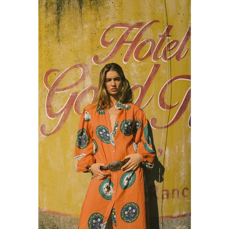 Noddy Dress | Orange Plates - Dress