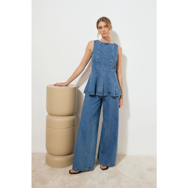 Nomada Denim Top | Mid Indigo - Tops