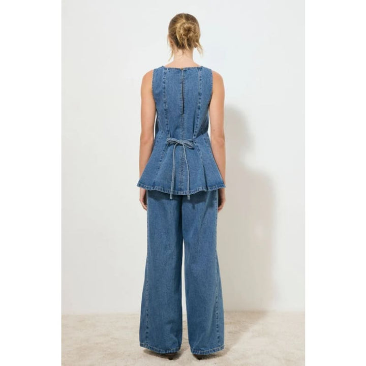 Nomada Denim Top | Mid Indigo - Tops