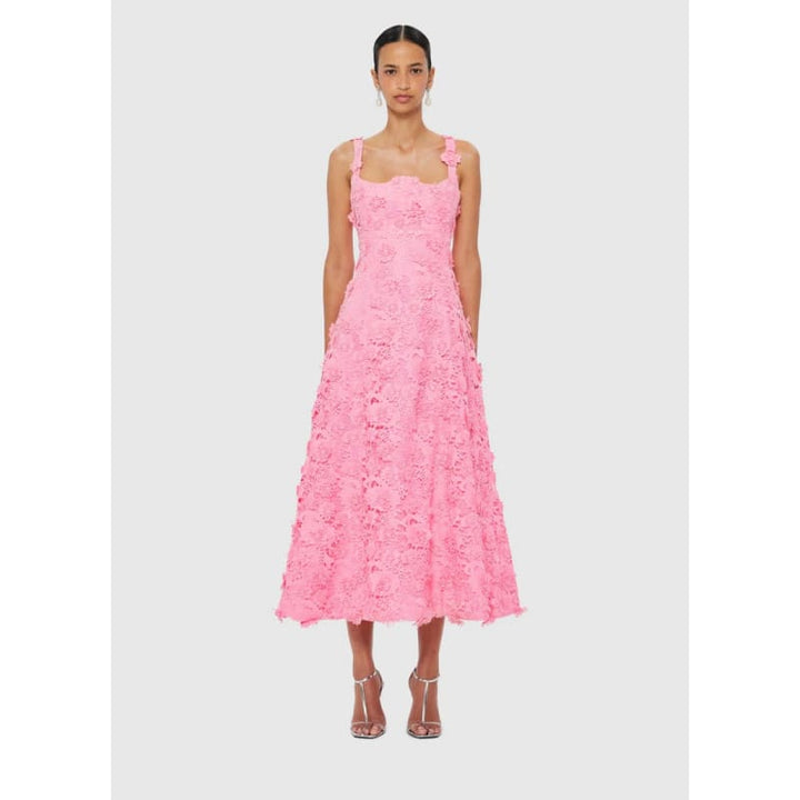 Odette Lace Midi Dress | Bubblegum - Dress