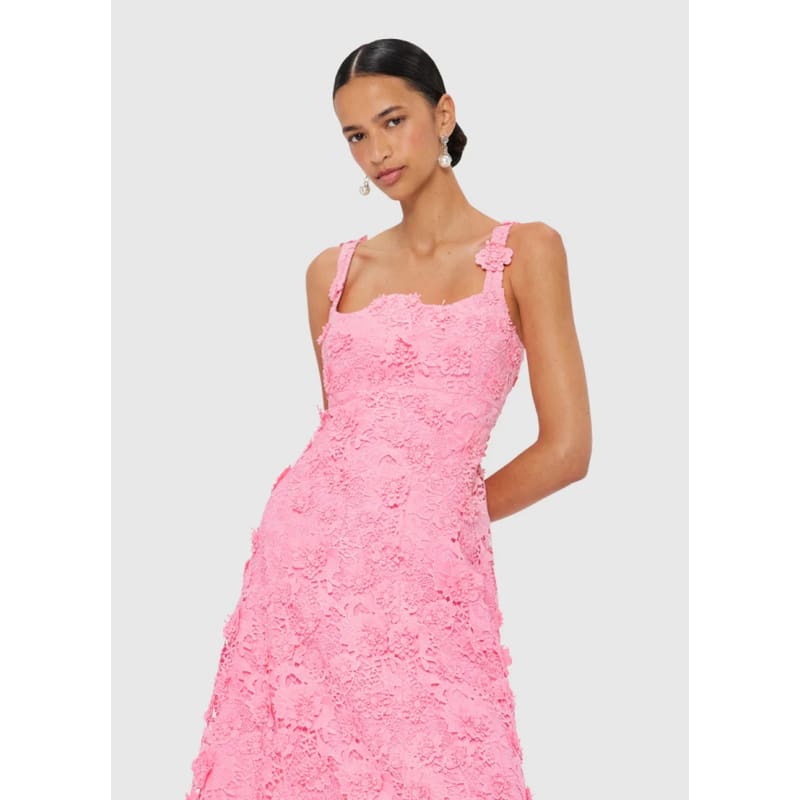 Odette Lace Midi Dress | Bubblegum - Dress