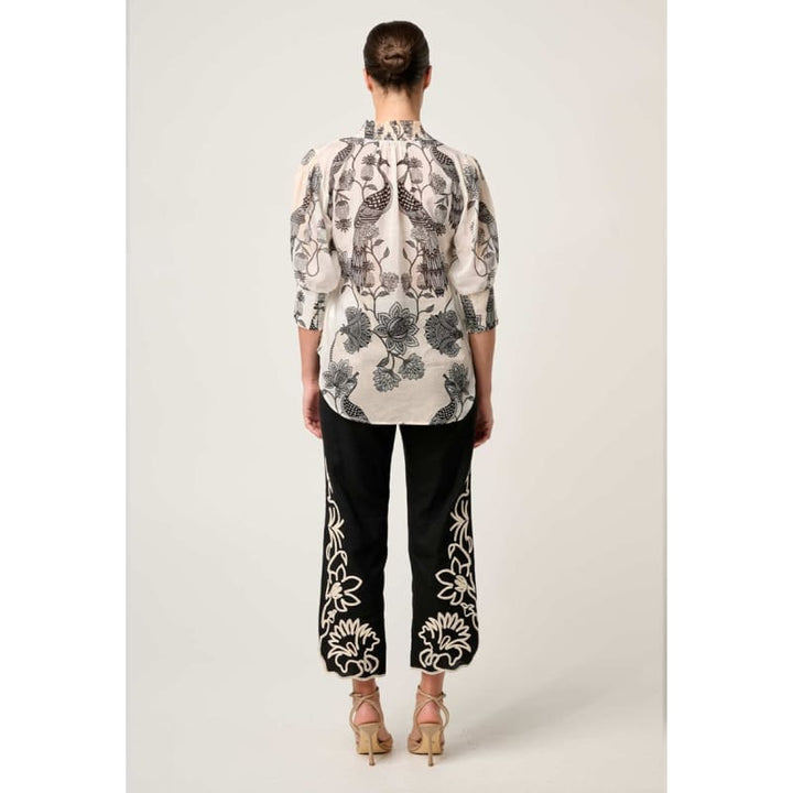 Oleander Cotton Silk Shirred Blouse | Imperial Stones Tops