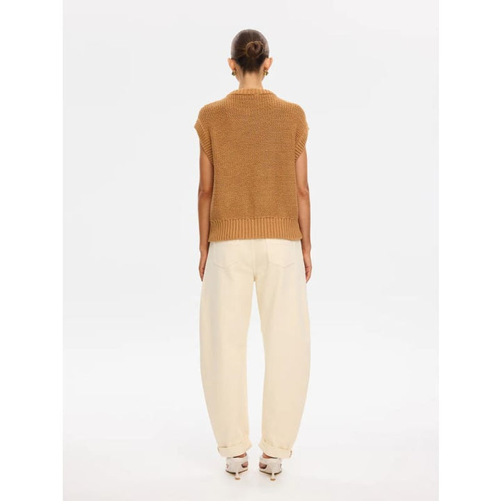 Olesia Knit Vest | Tan - Knitwear