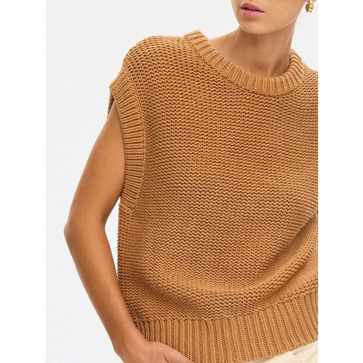 Olesia Knit Vest | Tan - Knitwear