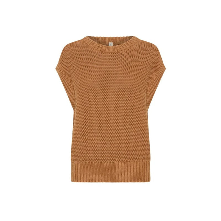 Olesia Knit Vest | Tan - Knitwear