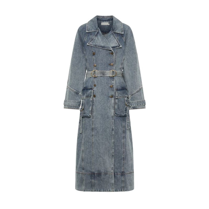 Olivia Denim Trench Coat - Jackets