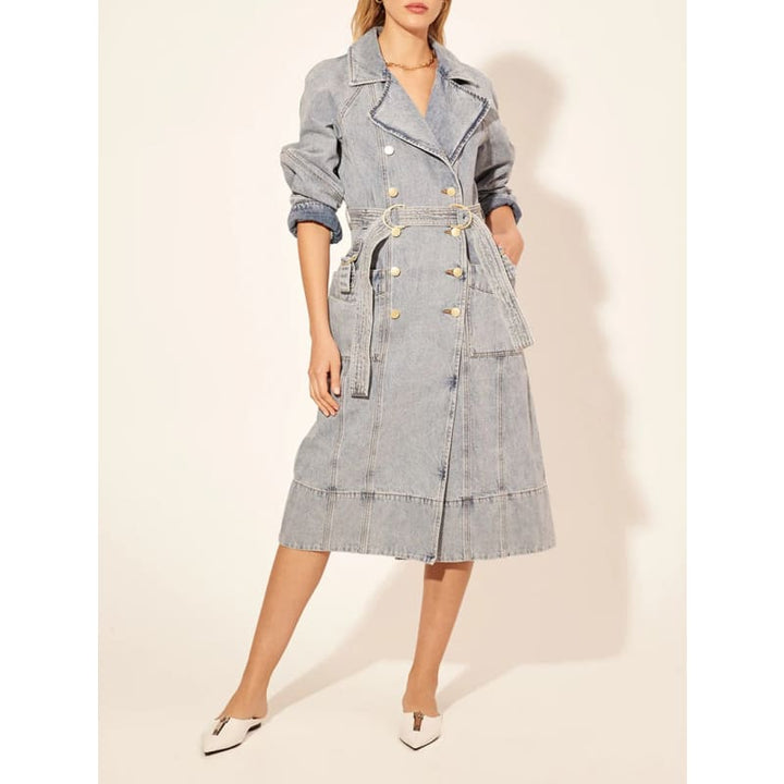 Olivia Denim Trench Coat - Jackets