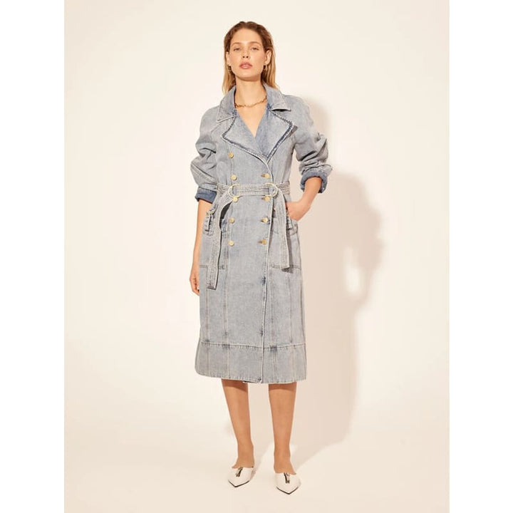 Olivia Denim Trench Coat - Jackets