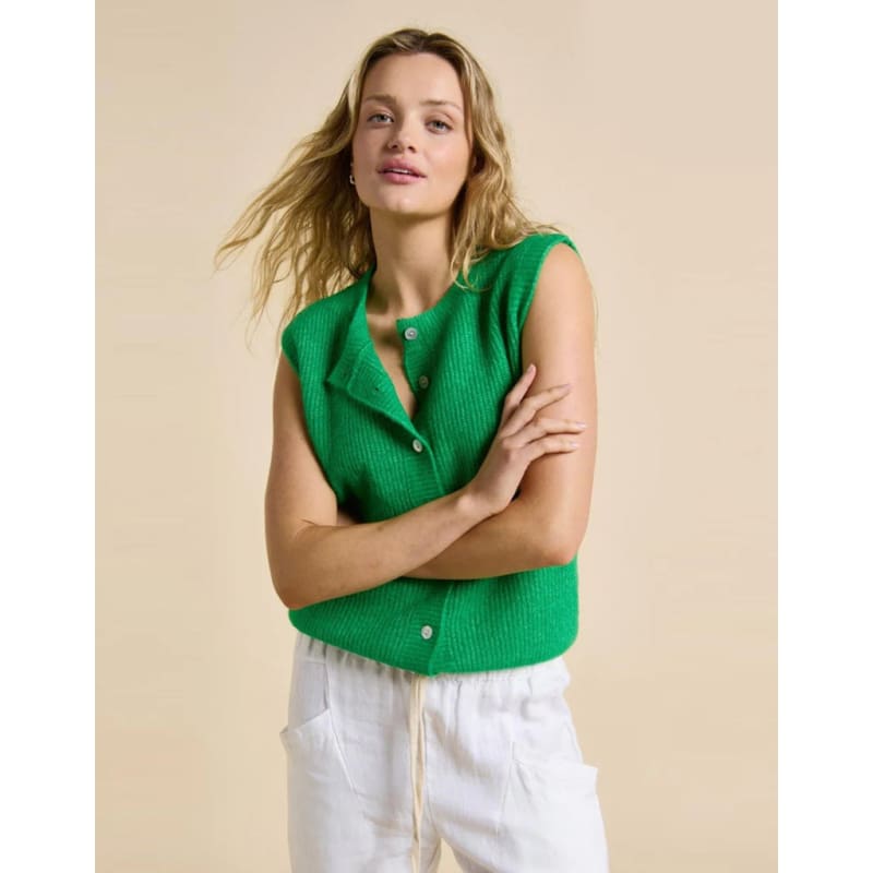 Olivia Vest | Green - Tops