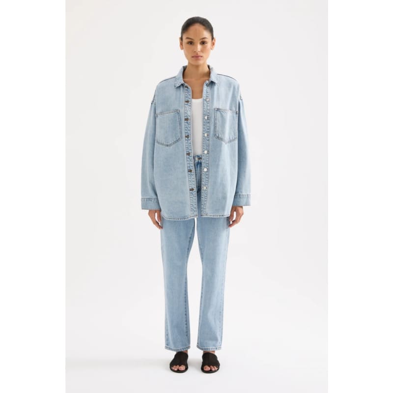 Organic Denim Overshirt | 90’s Blue Wash - Tops