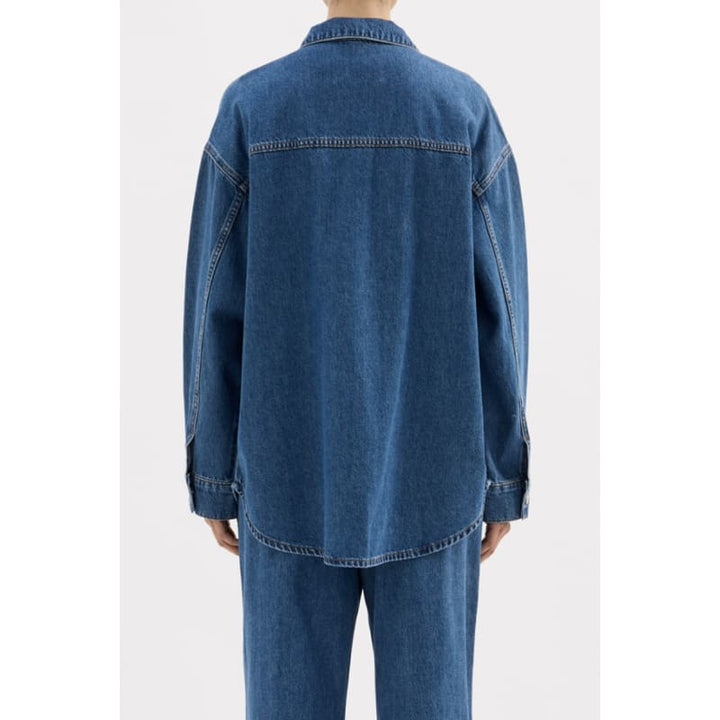 Organic Denim Overshirt | Royal Blue - Tops