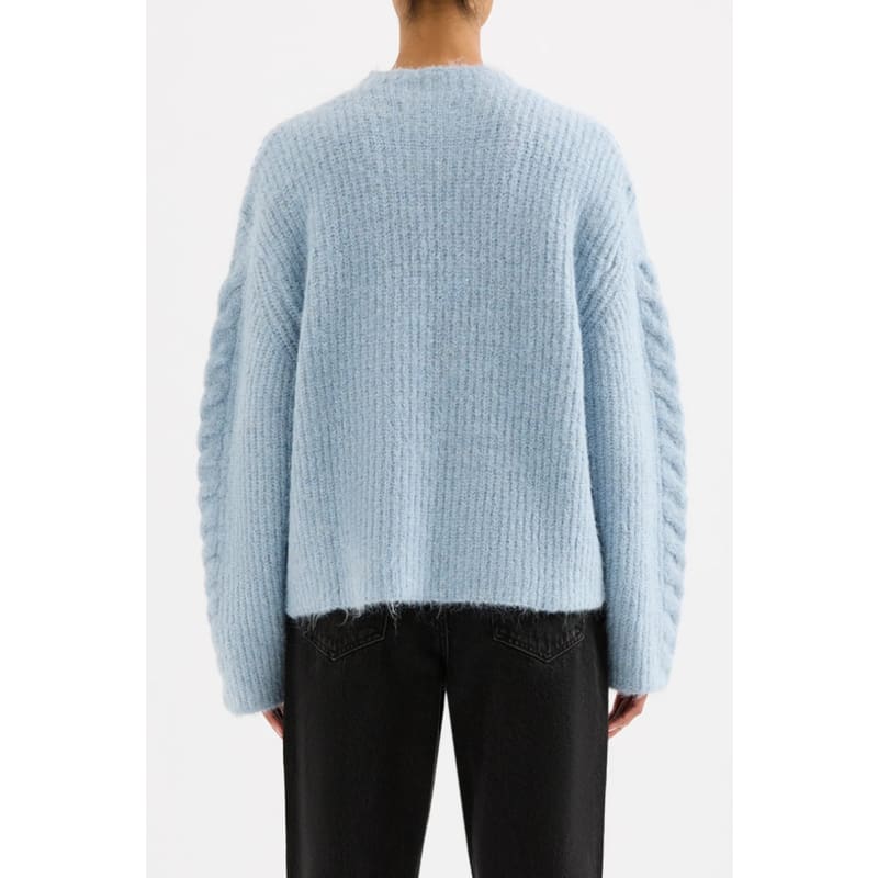 Paige Cable Knit | Sky - Knitwear