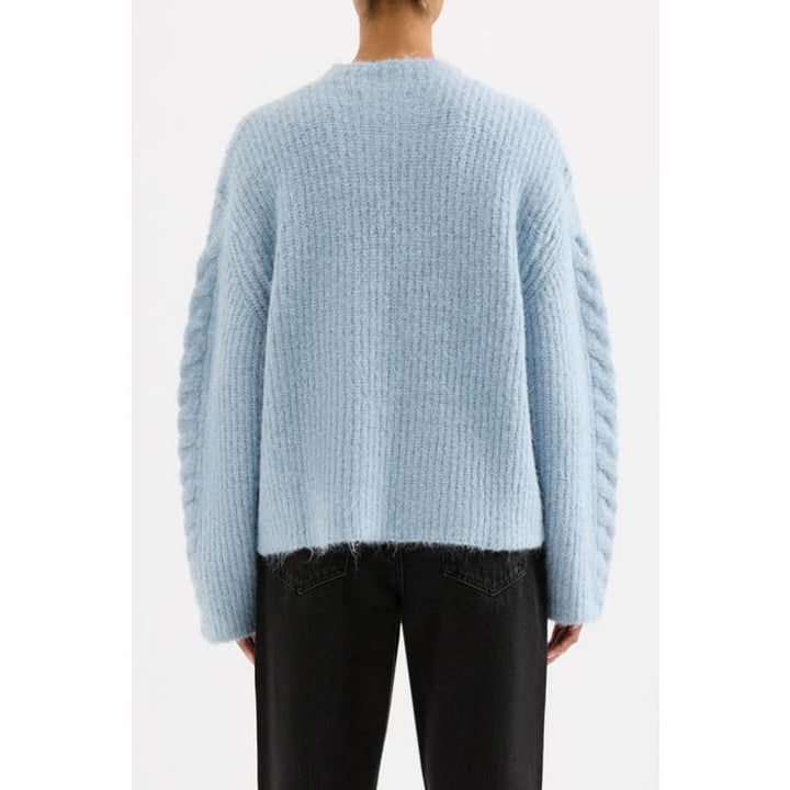 Paige Cable Knit | Sky - Knitwear