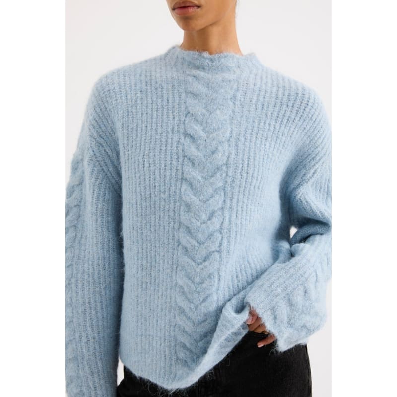 Paige Cable Knit | Sky - Knitwear