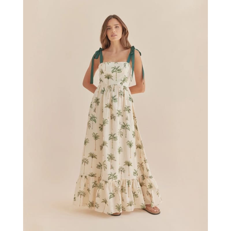 Palma Ramie Tiered Maxi Dress | Palma Print - Dress