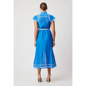Panama Cotton Silk Maxi Dress | Azure - Dress